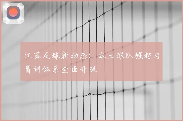 江苏足球新动态：本土球队崛起与青训体系全面升级